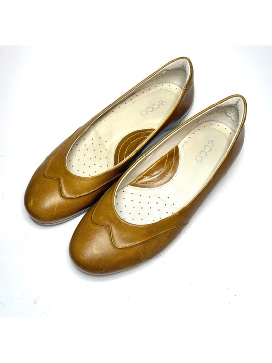 Ecco Shoes - Ecco Mustard Tan Leather Flats | 37